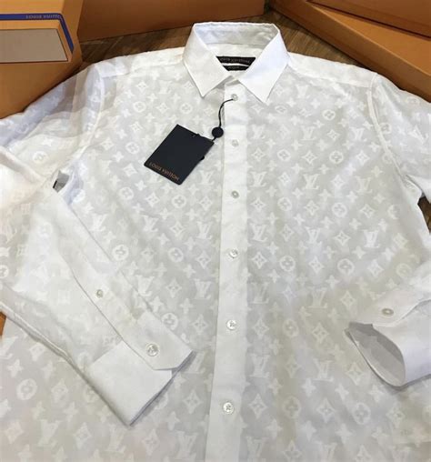 lv white shirt|white louis vuitton dress shirt.